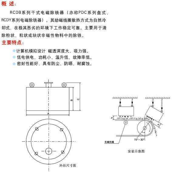 RCDB 系列干式電磁除鐵器